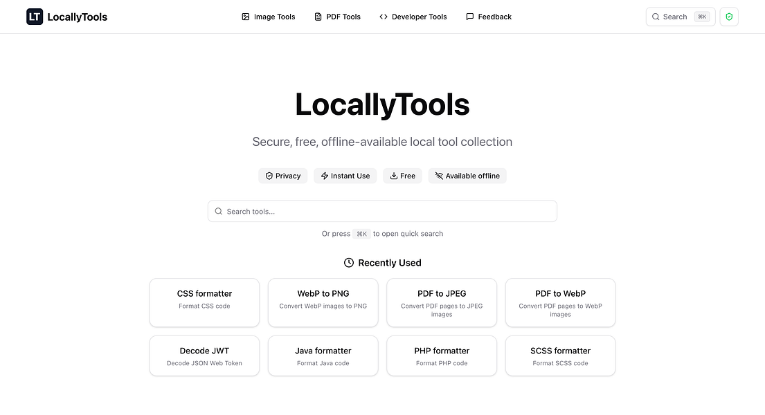 Locallytools a free privacy tools for images pdfs devs betalist