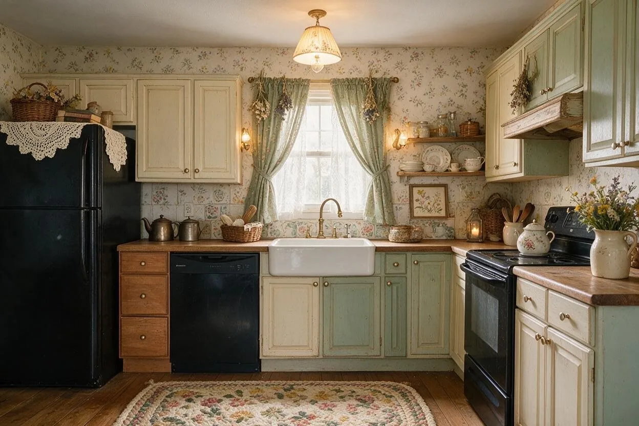 The same kitchen in the Cottagecore style