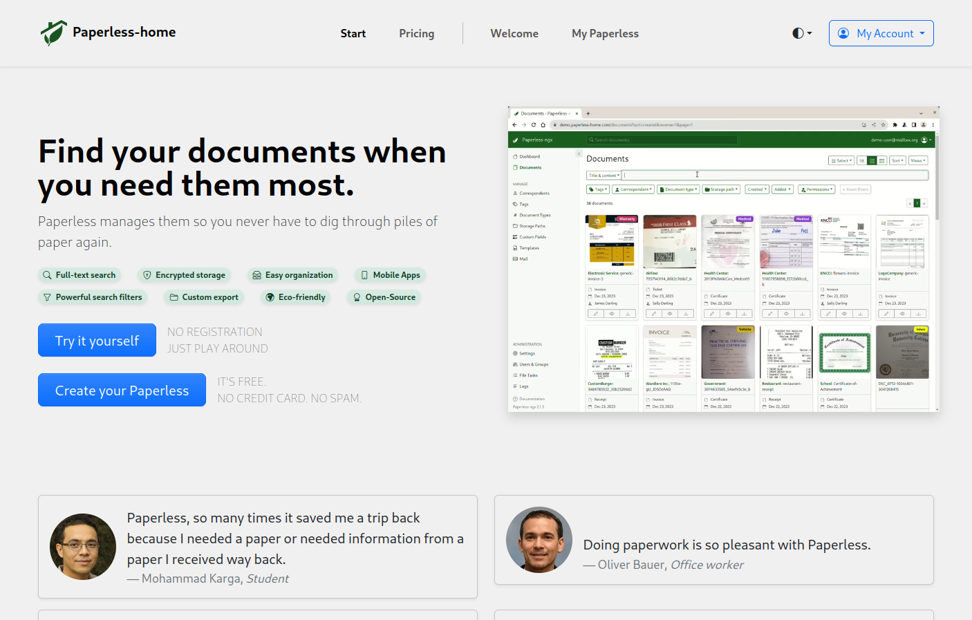 Paperless-home: Find your documents when you need them most