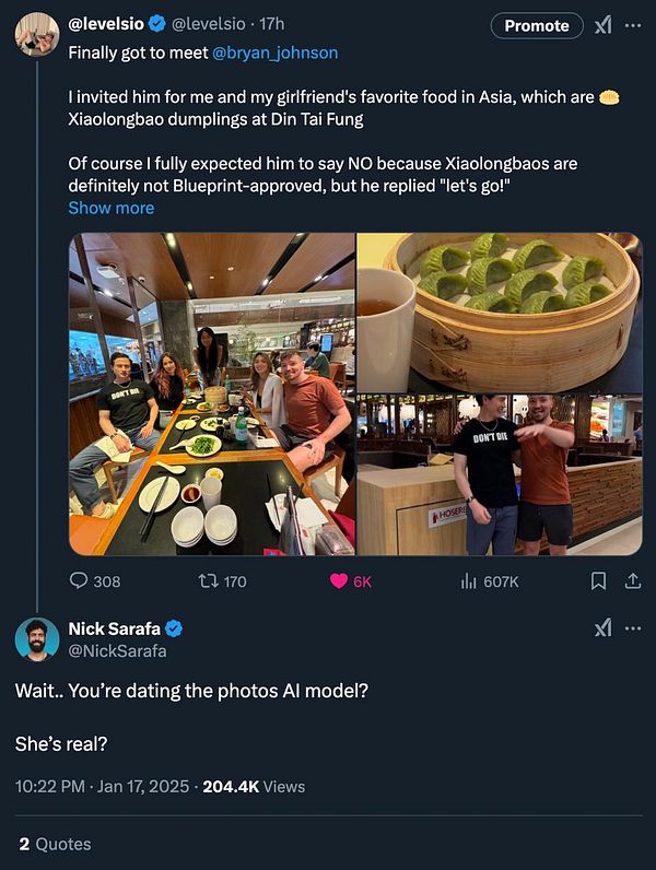 A group of friends enjoys a meal at a restaurant, featuring Xiaolongbao dumplings.