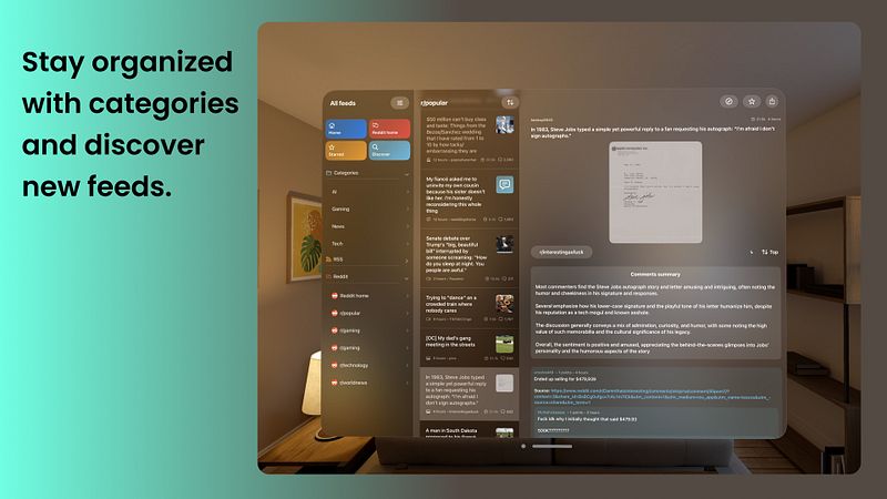 Screenshot of NewsNinja: AI RSS News Reader