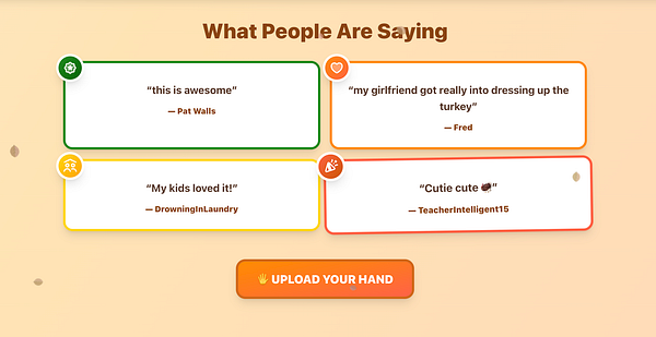 The image displays a testimonial section featuring user feedback about a product or service.