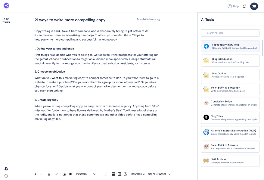 MarketingCopy AI