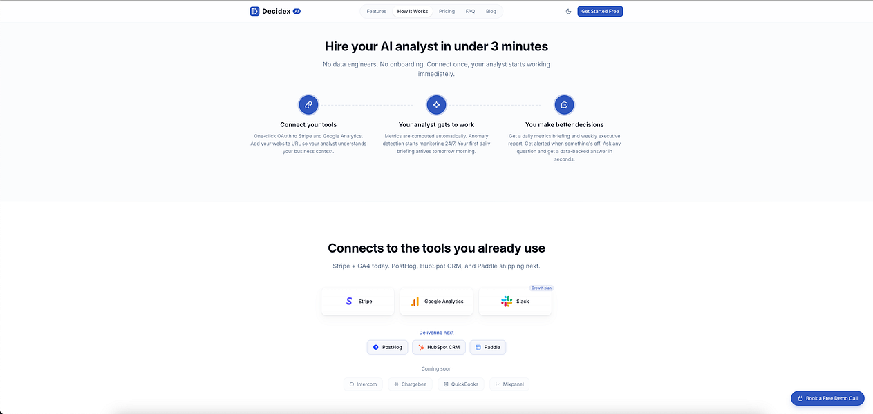 DecidexAI – Monitor SaaS metrics and get alerts, reports, and answers in plain English visual 3