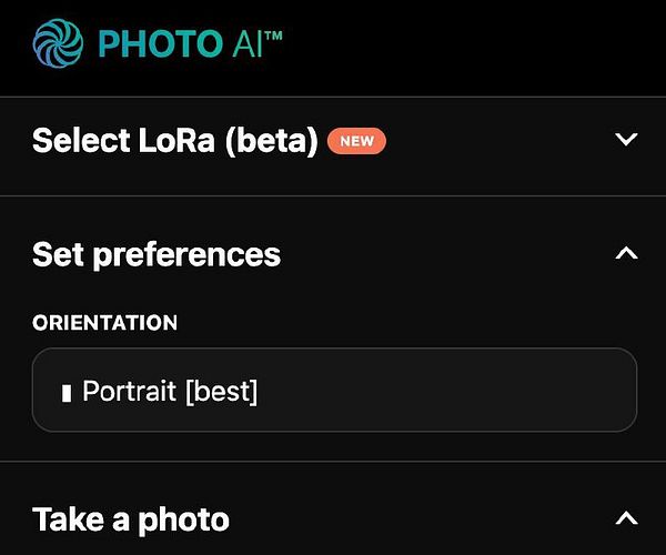 The image displays a user interface for the Photo AI application.