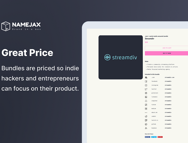 Namejax Brand Marketplace