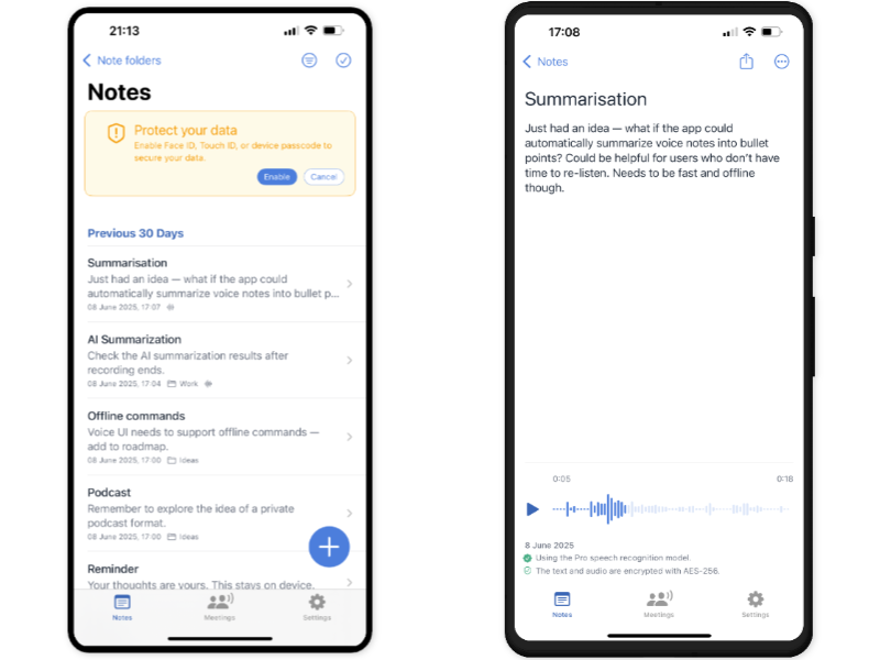 Notiq — Private Voice Memos