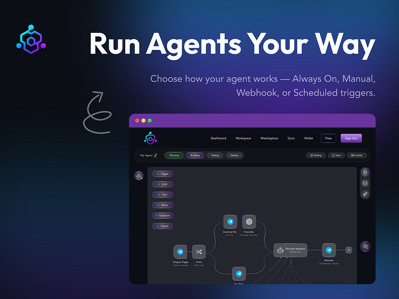 Agentcrafters.ai – Turn ideas into AI agents that work for you, not just with you visual 2