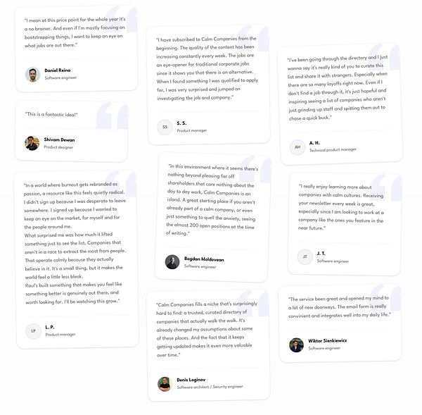 Logo reading 'Calm Companies' with a leaf and circle design on a teal background.