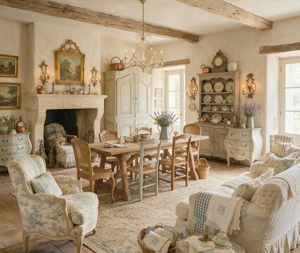 A living room in the French Country style