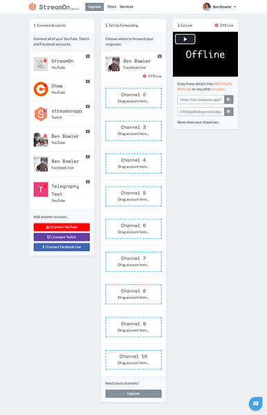 StreamOn: Go live once, re-stream to YouTube, Twitch and | BetaList
