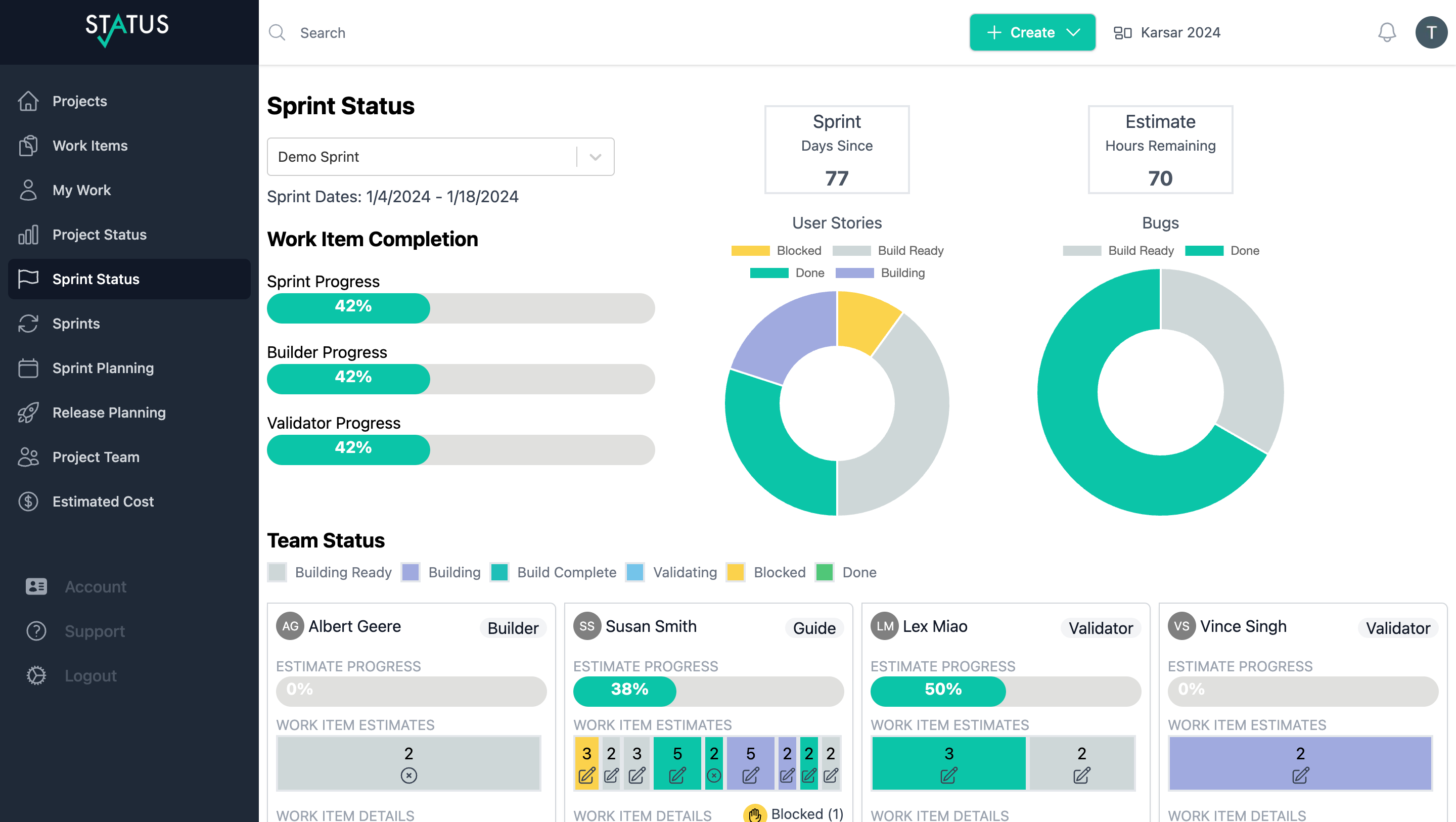 KS Status: Next-gen software development project management