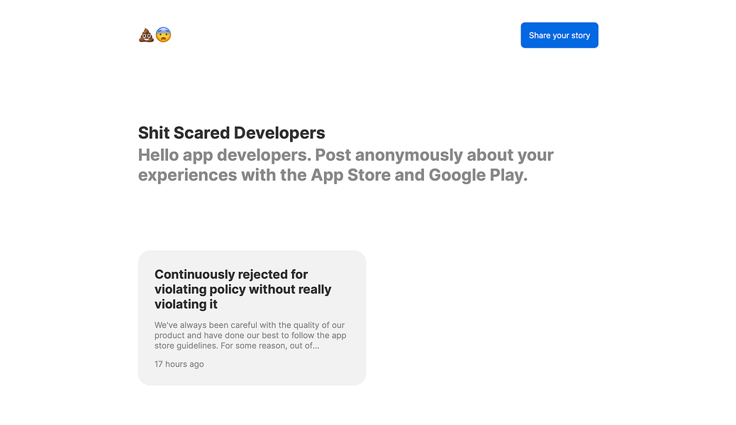 Shit Scared Developer