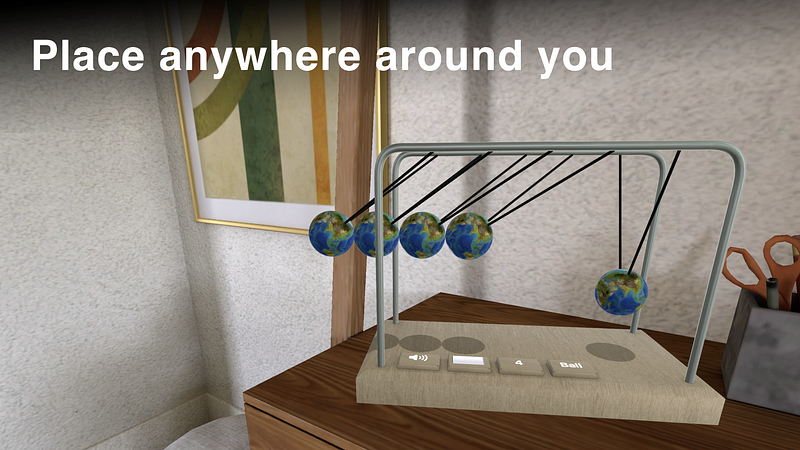 Screenshot of Newtons Cradle Desk Toy