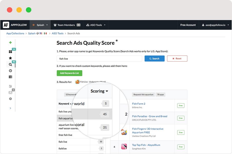 ASO Tools by Appfollow