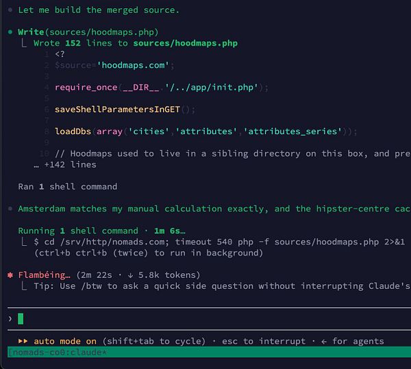 Screenshot of a Claude language model code audit session in a document editor showing a chat interface with instructions and code snippets.