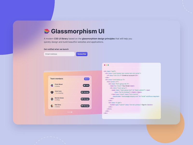 Glassmorphism UI