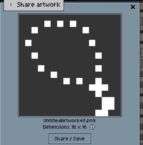 A pixel art representation of a necklace displayed in a digital interface.
