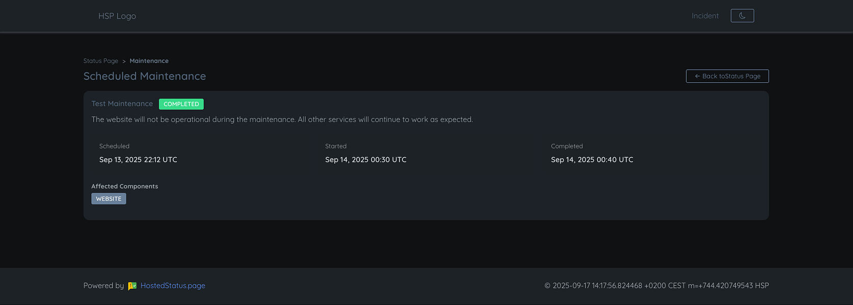 Status Page and Uptime Monitoring