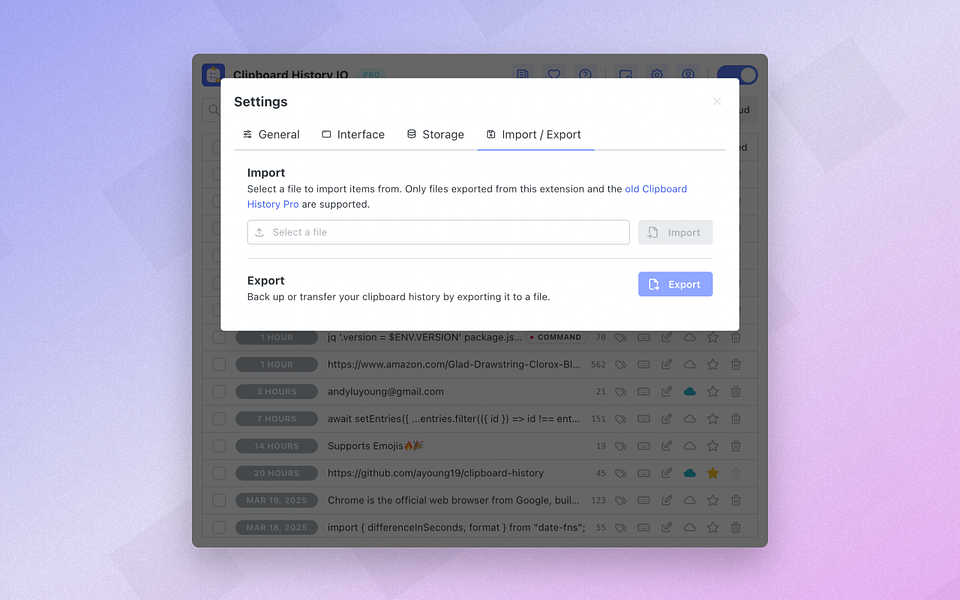 Clipboard History IO