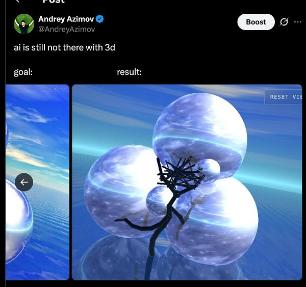 A 3D rendering of multiple spheres arranged in clusters with vibrant colors and reflections, set against a dark background.