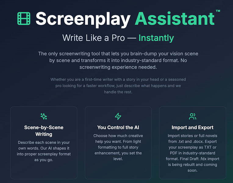 Screenplay Assistant