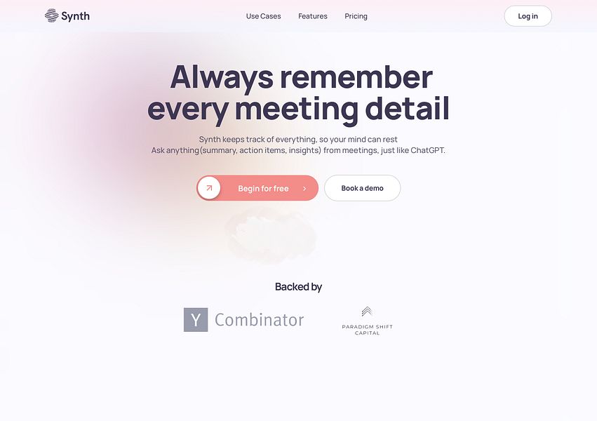 Synth ChatGPT for meetings. BetaList
