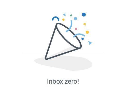 A celebratory graphic representing the concept of achieving 'inbox zero'.
