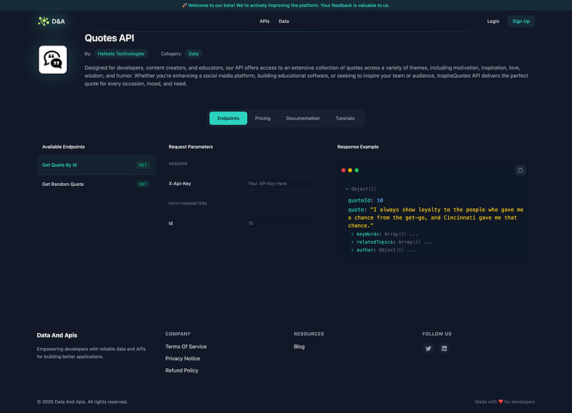 Data And Apis