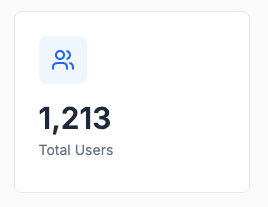 The image displays a user statistics card showing the total number of registered users.