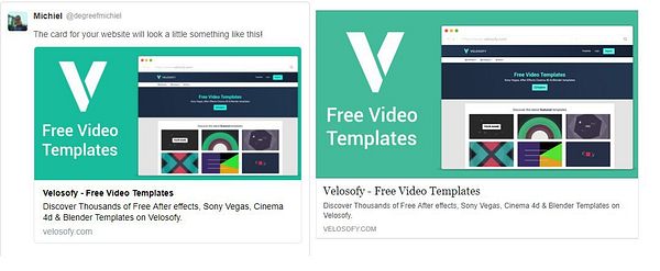 The image is a social media card preview for Velosofy Free Video Templates.