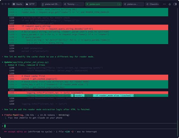 Screenshot of a webpage with the Reader View popup active, showing options for forcing the Reader View on or off and a preview of the page content reformatted for readability.