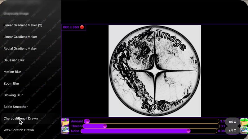 Screenshot of Core Image Tools