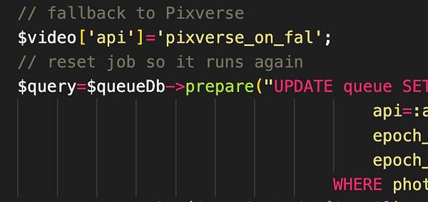 The image displays a code snippet related to a video pipeline fallback mechanism.