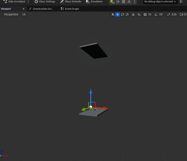 The image displays a 3D modeling interface with a floating raft body and a coordinate system.