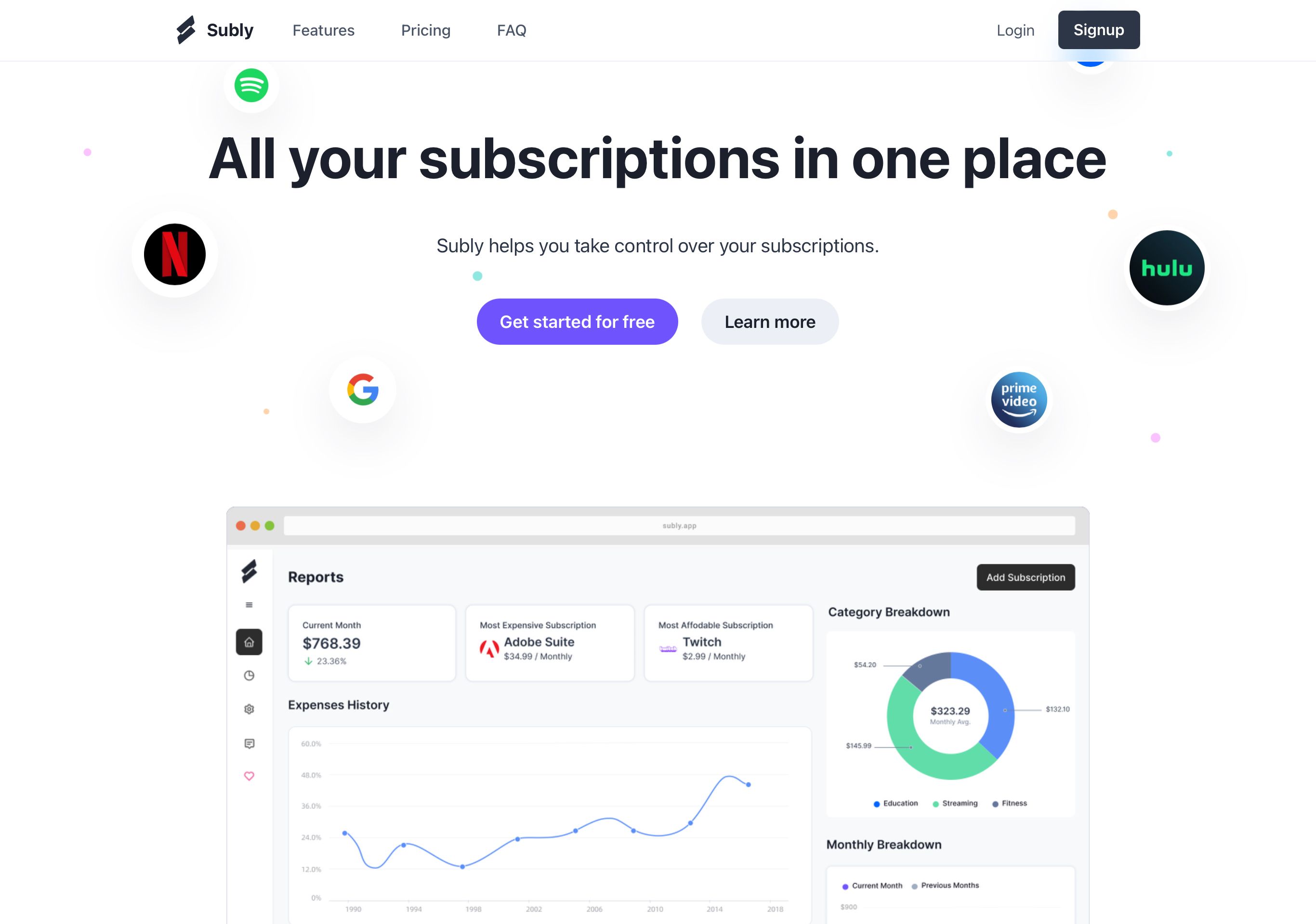 Subly: Helps you manage your subscription services | BetaList