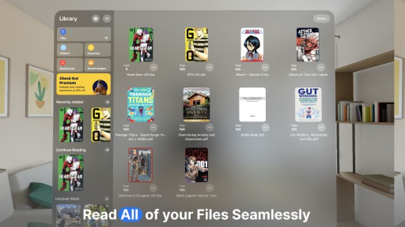 Screenshot of Uncover: Ebook Reader