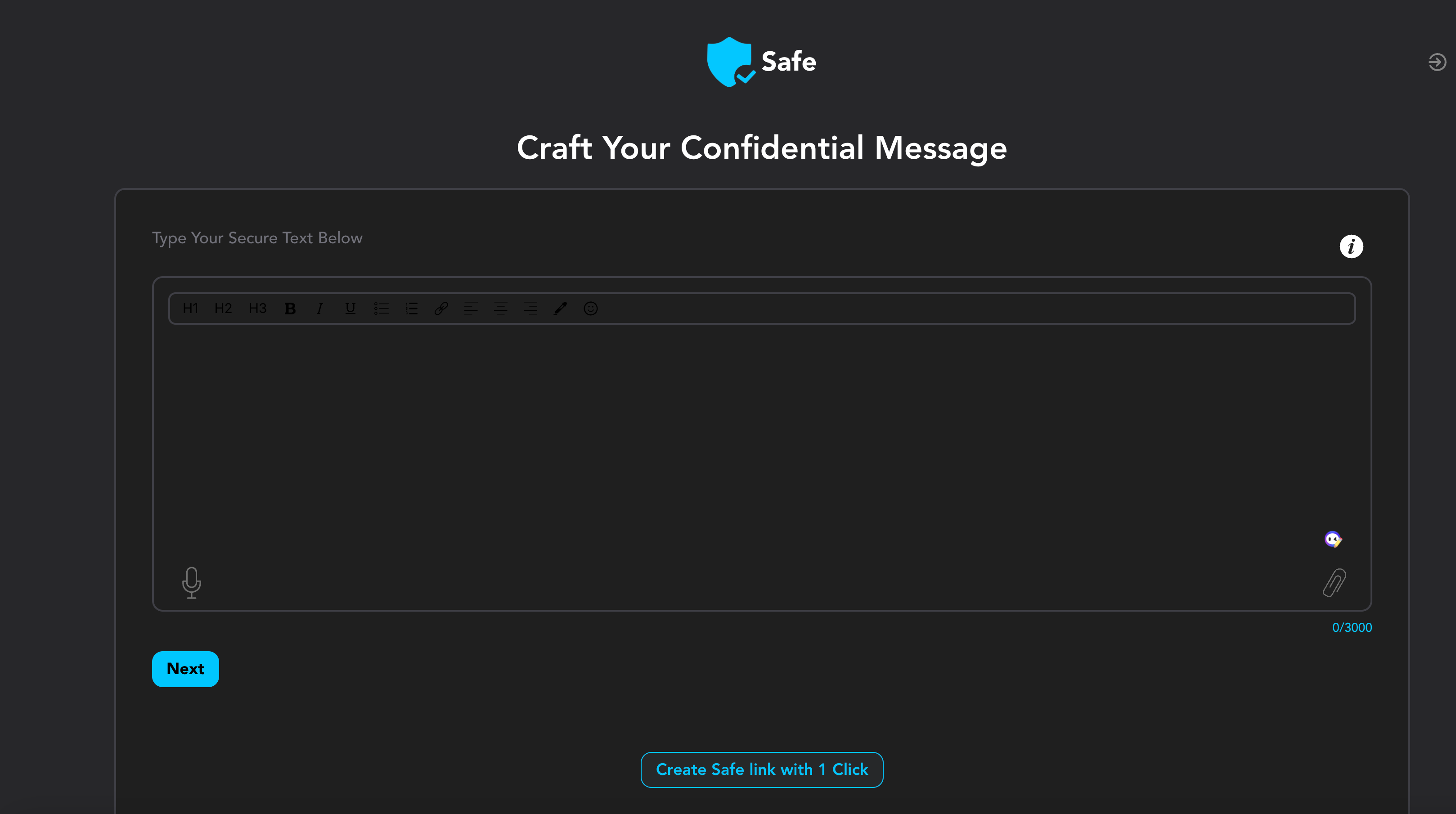 Safe: Share secure links for your messages, files, and