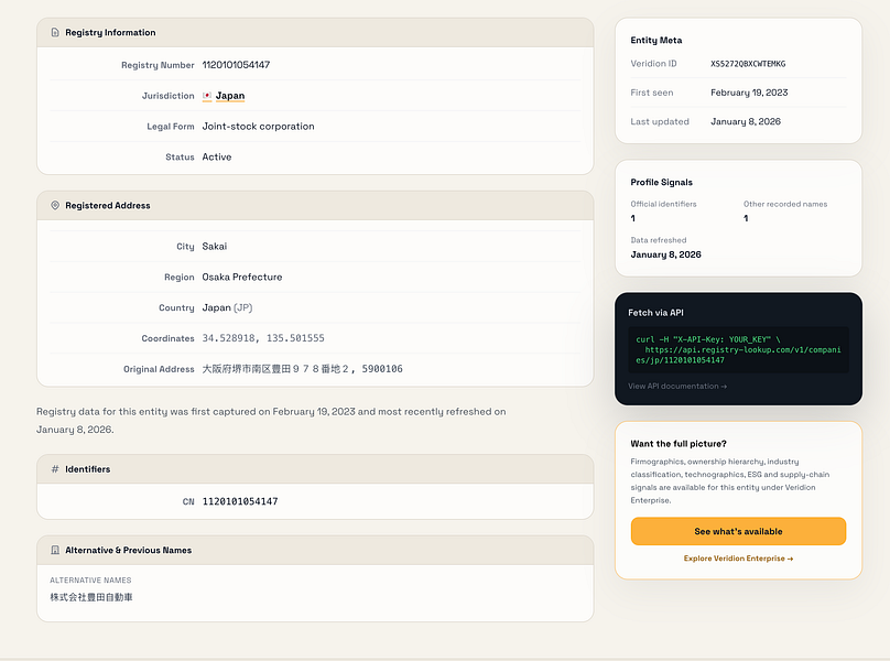 Registry Lookup