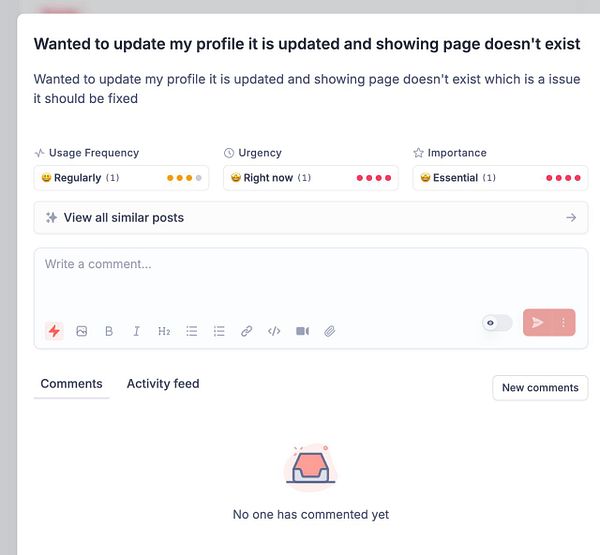 The image displays a task management interface detailing an issue with username redirection after changes.