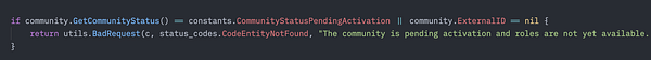 Screenshot of Rust error message related to unwrapping a None value in a Discord API community role fetching function.
