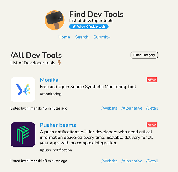 Find Dev Tools