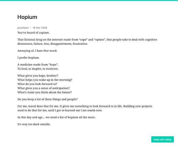 A graphical illustration showing a character submerged in water up to his eyes next to a frog holding a glass, with the phrase 'HOPE HIM' above.