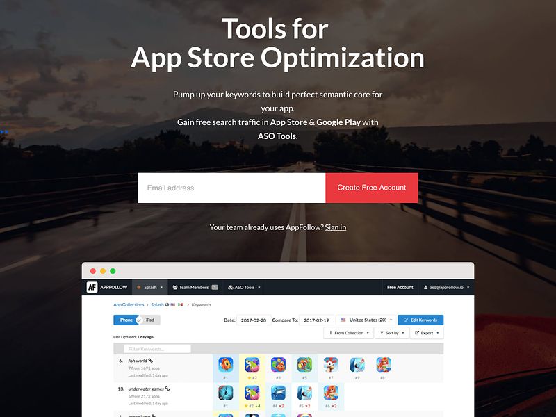 ASO Tools by Appfollow