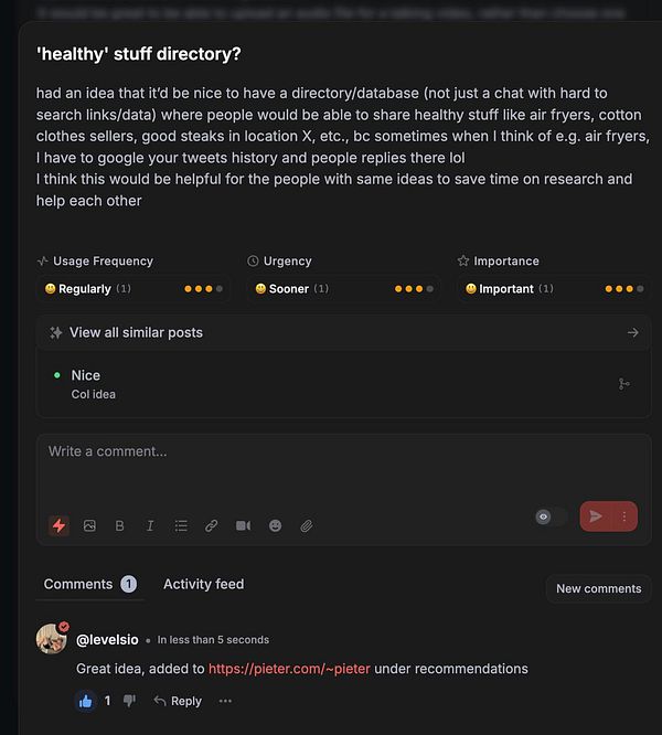 Screenshot of a website homepage for 'pieter.com' featuring a product recommendations section with a smartphone image, texts, and button.