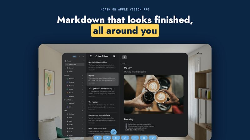 Screenshot of MDash: Markdown Notes Editor