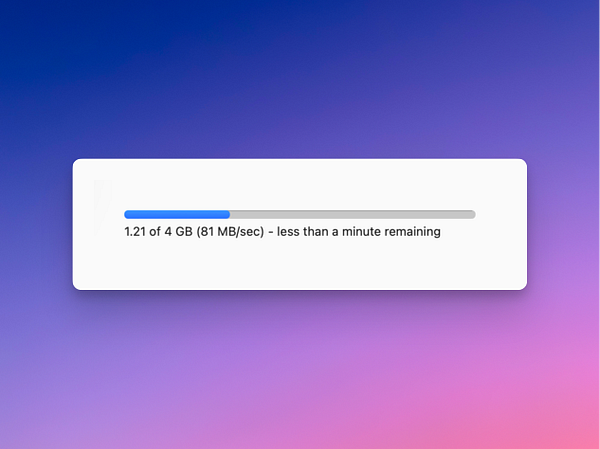 A download progress bar indicating the status of a file transfer.