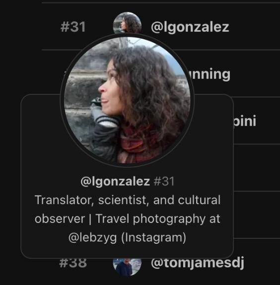 User tooltip displaying a ranking system with stars and numeric value around the site #nomads.