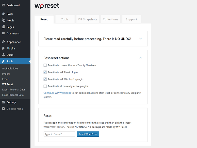 WP Reset