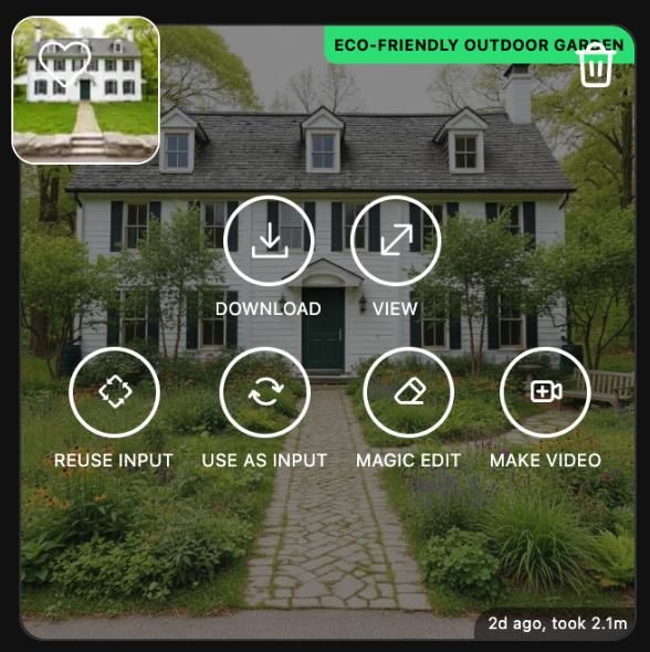 A charming white house surrounded by lush greenery and a well-maintained garden.